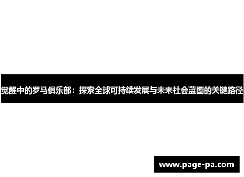 觉醒中的罗马俱乐部：探索全球可持续发展与未来社会蓝图的关键路径