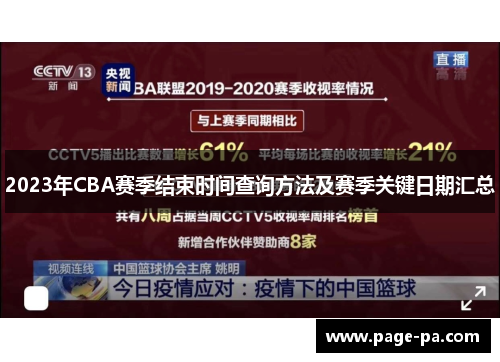 2023年CBA赛季结束时间查询方法及赛季关键日期汇总